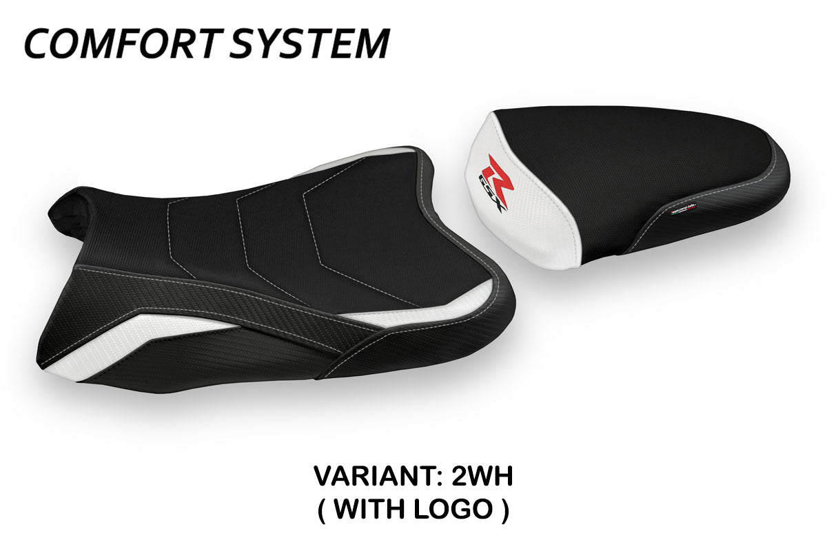 Suzuki GSXR 1000 2007-2008 Seat Cover Tappezzeria Italia TPZ Comfort in White and Black