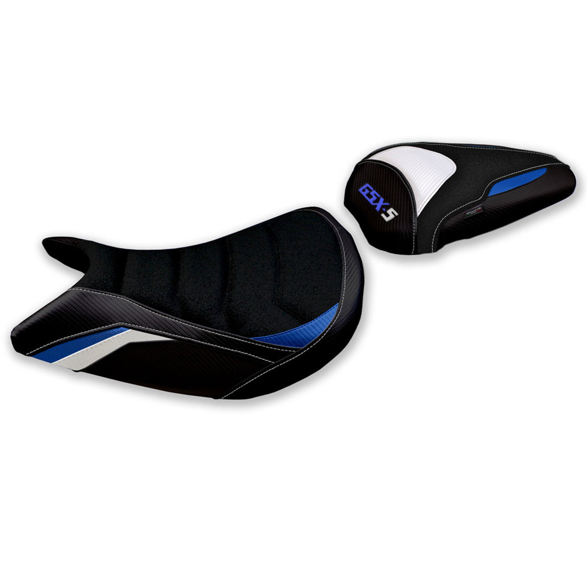 Suzuki GSXS 1000 2015-2020 Seat Cover Tappezzeria Italia TPZ Ultragrip in White and Blue