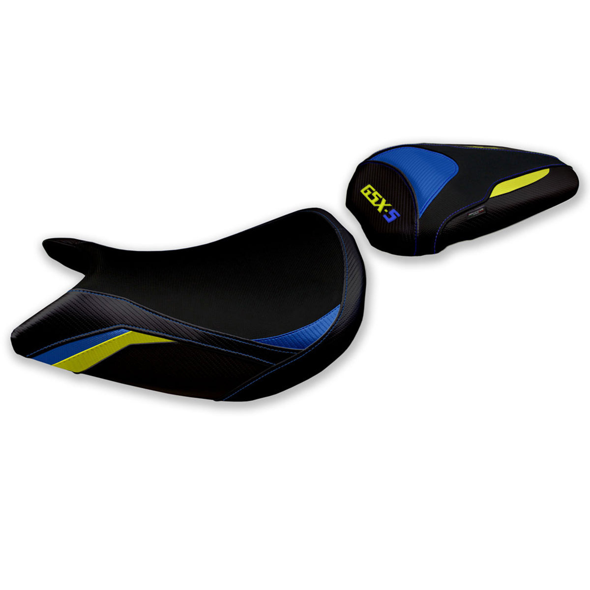 Suzuki GSXS 1000 2021-2025 Seat Cover Tappezzeria Italia TPZ in Blue and Yellow
