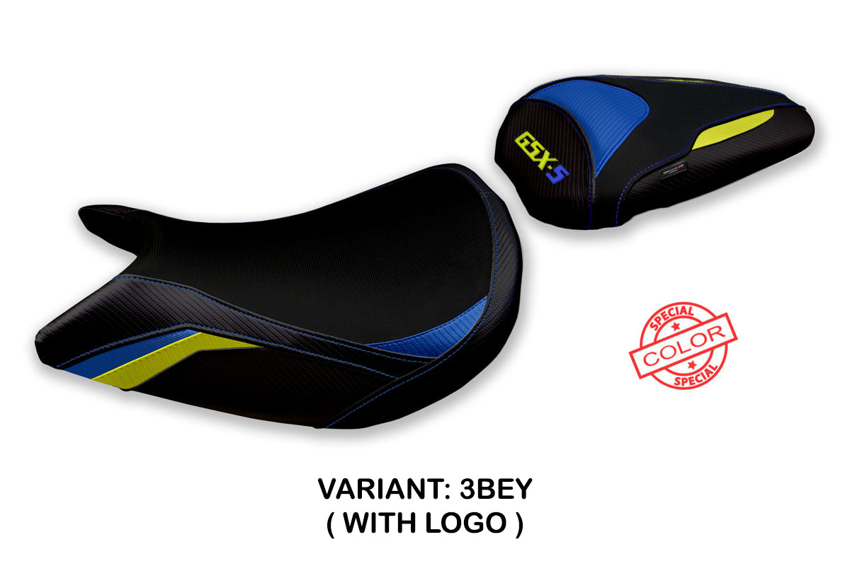 Suzuki GSXS 1000 2021-2025 Seat Cover Tappezzeria Italia TPZ in Blue and Yellow