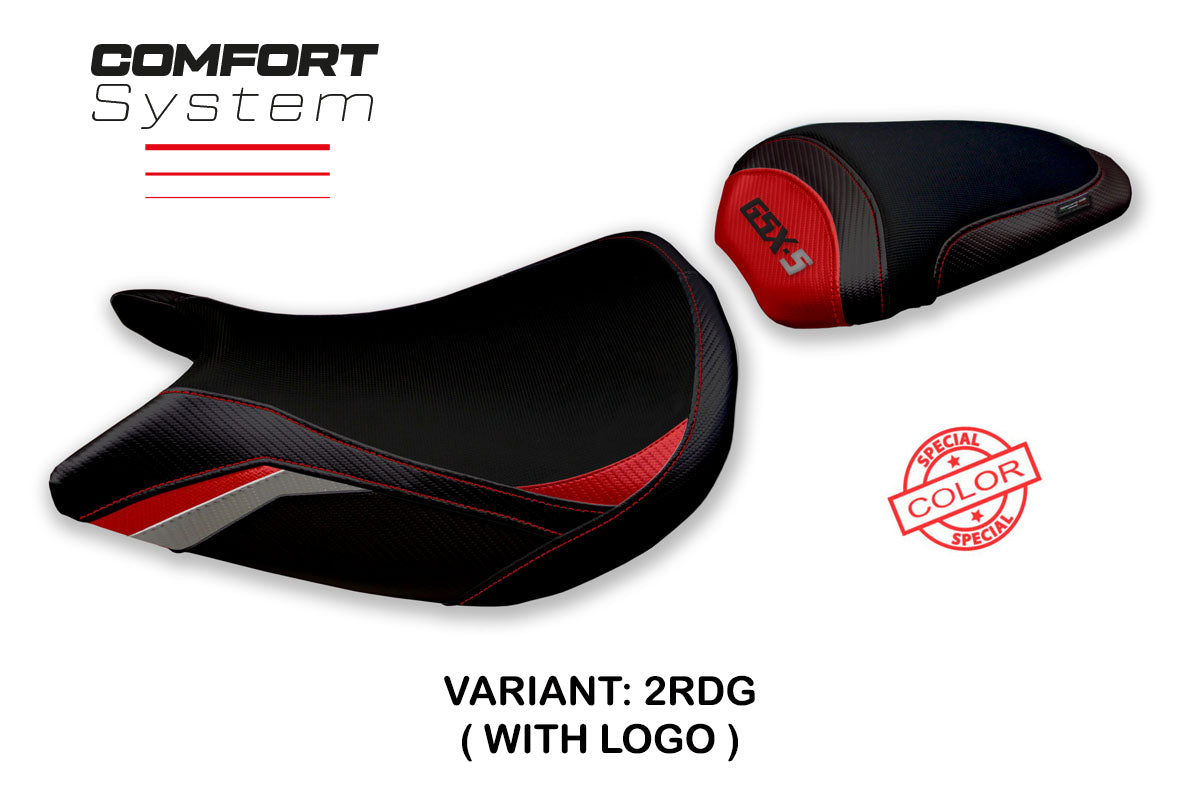 Suzuki GSXS 1000 2021-2025 Seat Cover Tappezzeria Italia TPZ Comfort in Red and Grey