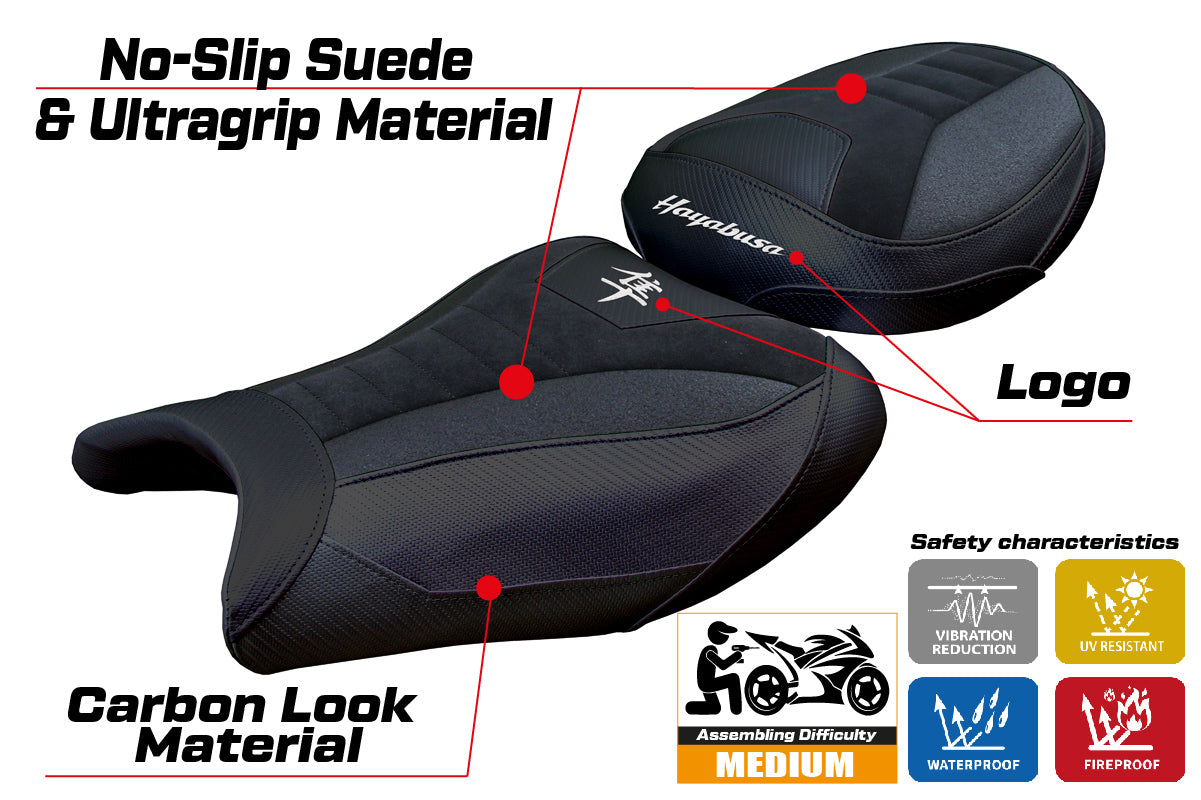 Suzuki GSX 1300 R Hayabusa 2021-2025 Seat Cover Tappezzeria Ultragrip Black