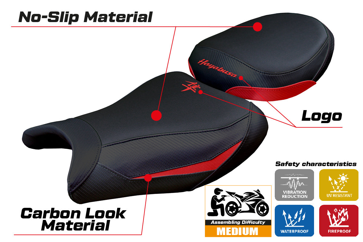 Suzuki GSX R 1300 Hayabusa 2008-2020 Seat Cover Tappezzeria Italia TPZ in Dark Red