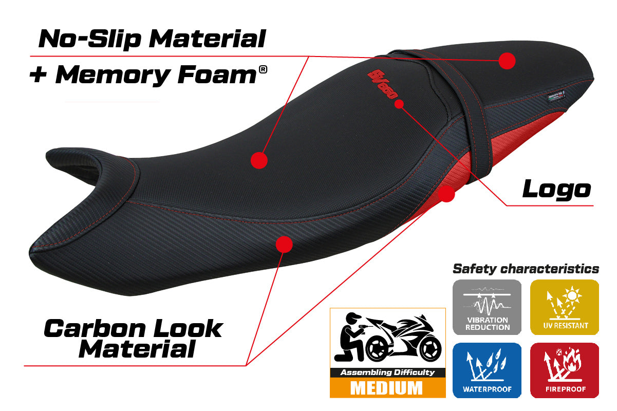Suzuki SV650 2016-2025 Seat Cover Tappezzeria Italia TPZ Comfort in Red