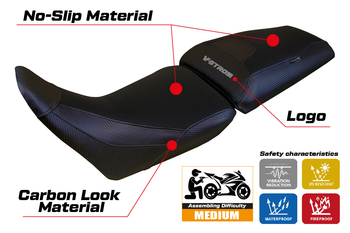 Suzuki V-Strom 1050 2020-2025 Seat Cover Tappezzeria Italia TPZ in Black