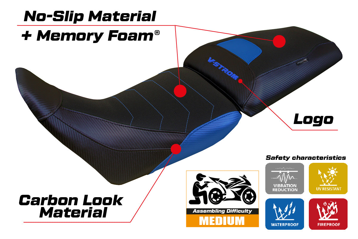 Suzuki V-Strom 1050 2020-2025 Seat Cover Tappezzeria Italia TPZ Comfort in Blue