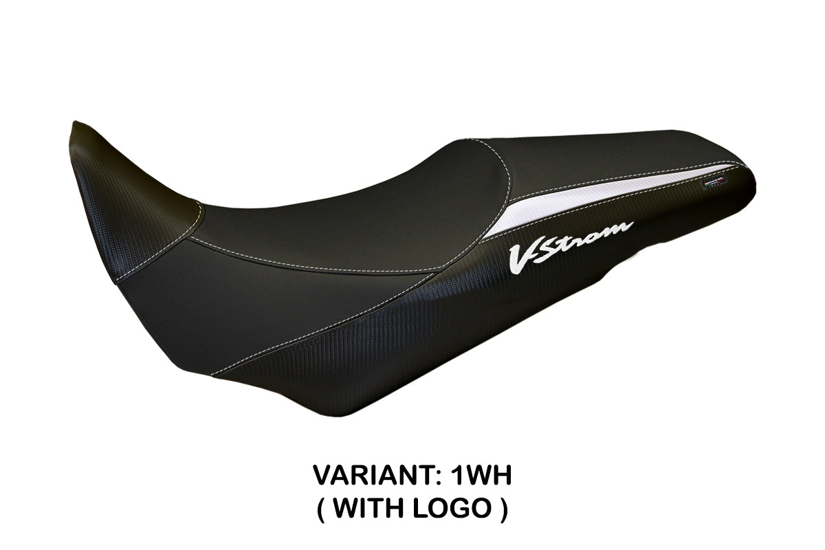 Suzuki VStrom 1000 2014-2019 Seat Cover Tappezzeria Italia TPZ in White and Black