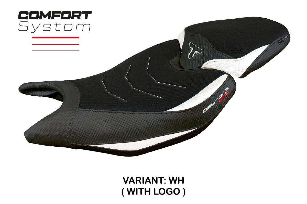 Triumph Daytona 660 2024 Seat Cover Tappezzeria Comfort White Black