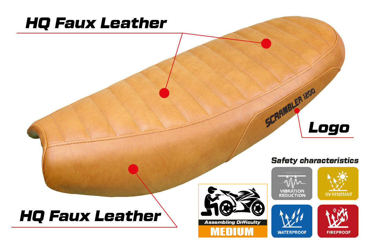 Triumph Scrambler 1200 2019-2025 Seat Cover Tappezzeria Italia TPZ in Camel
