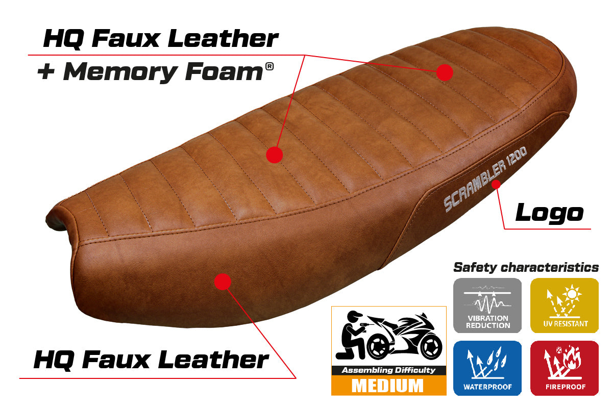 Triumph Scrambler 1200 2019-2025 Seat Cover Tappezzeria Italia TPZ Comfort in Brown