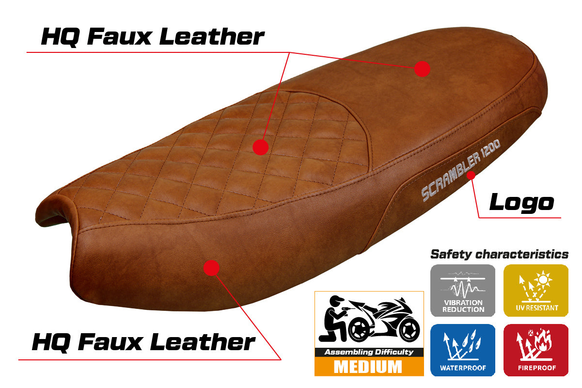 Triumph Scrambler 1200 2019-2025 Seat Cover Tappezzeria Italia TPZ in Brown SE