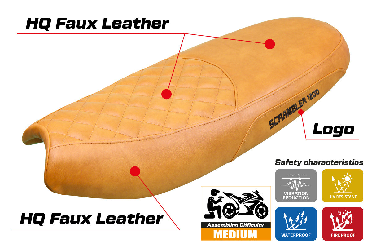 Triumph Scrambler 1200 2019-2025 Seat Cover Tappezzeria Italia TPZ in Camel SE