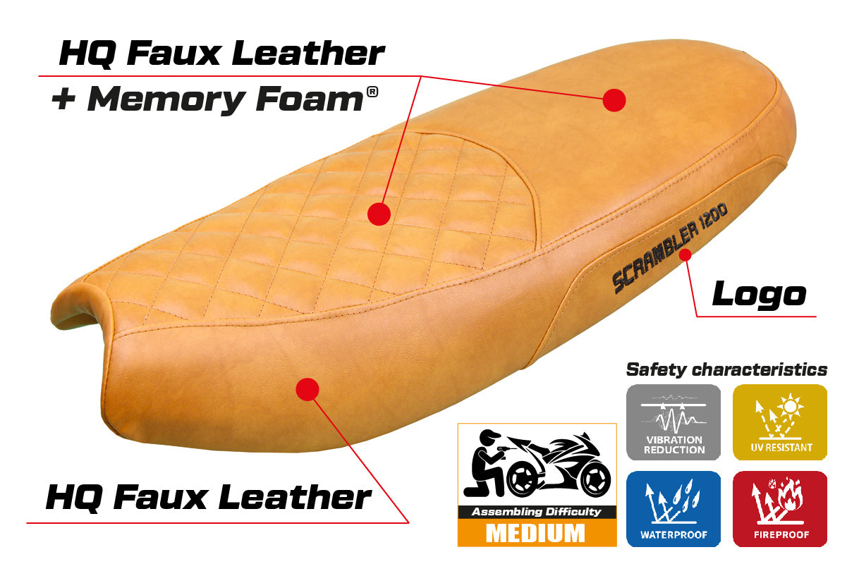 Triumph Scrambler 1200 2019-2025 Seat Cover Tappezzeria Italia TPZ Comfort in Camel SE