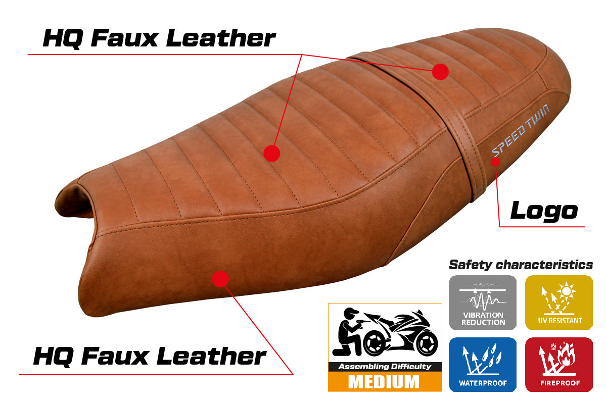 Triumph Speed Twin 900 2019-2025 Seat Cover Tappezzeria Italia TPZ in Brown