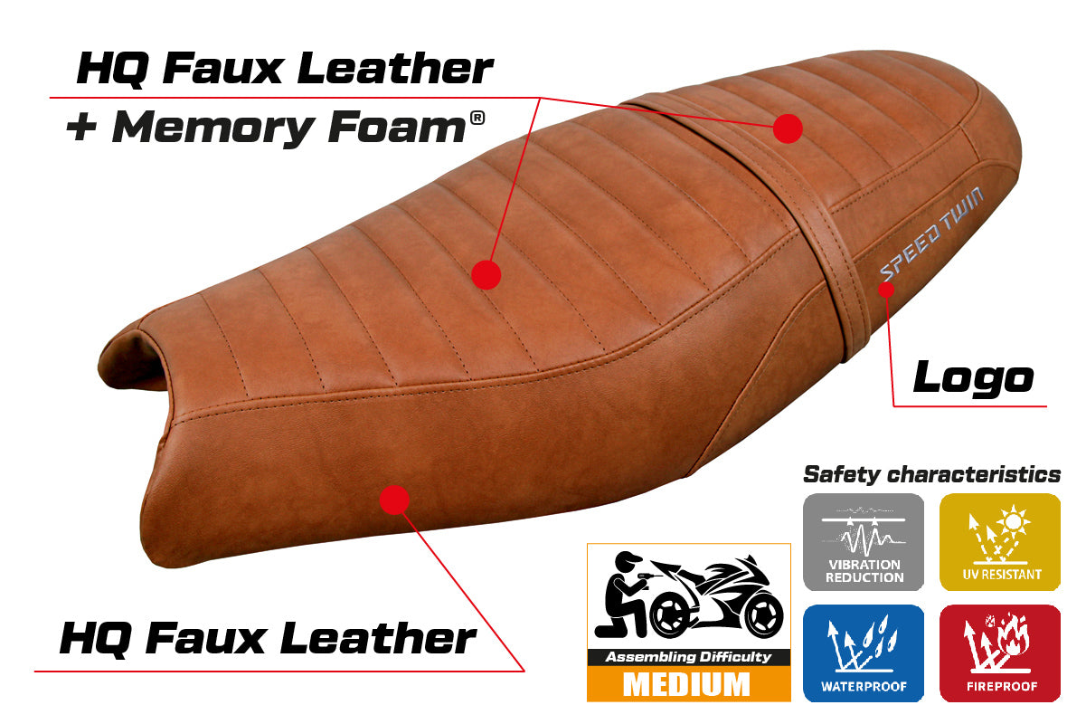 Triumph Speed Twin 900 2019-2025 Seat Cover Tappezzeria Italia TPZ Comfort in Brown