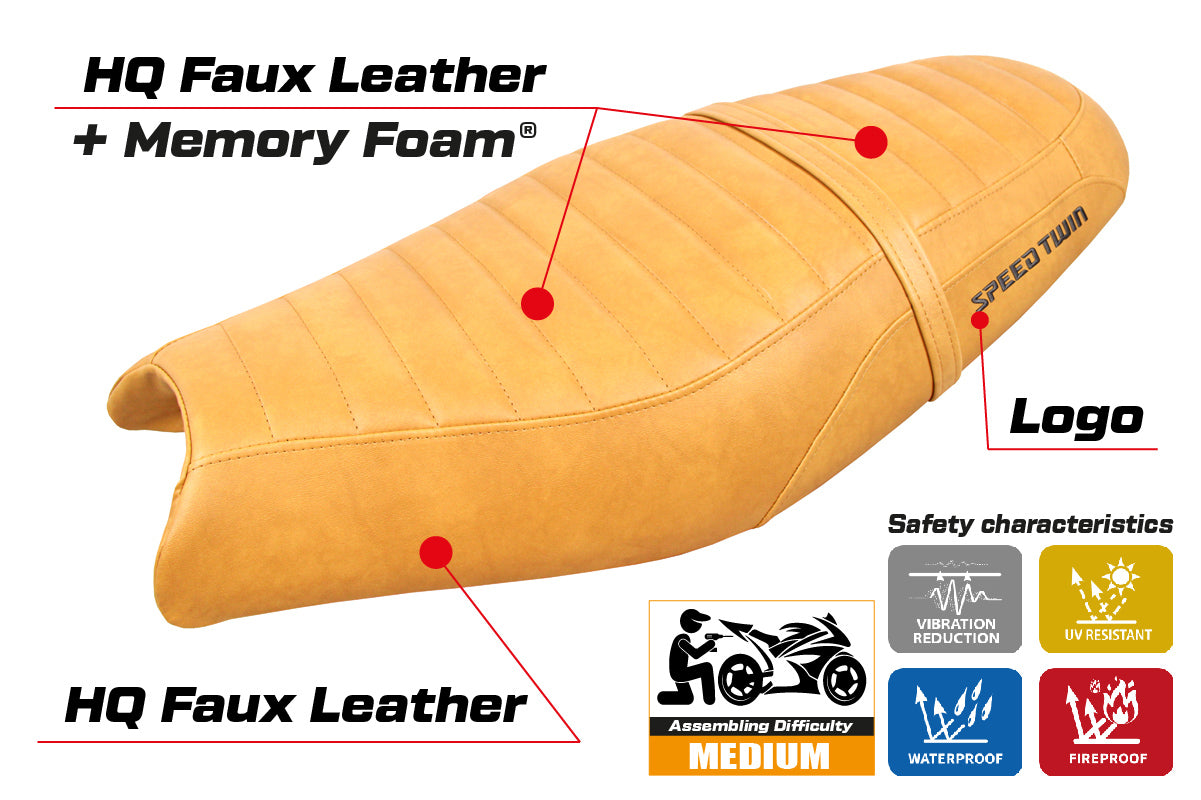 Triumph Speed Twin 900 2019-2025 Seat Cover Tappezzeria Italia TPZ Comfort in Camel