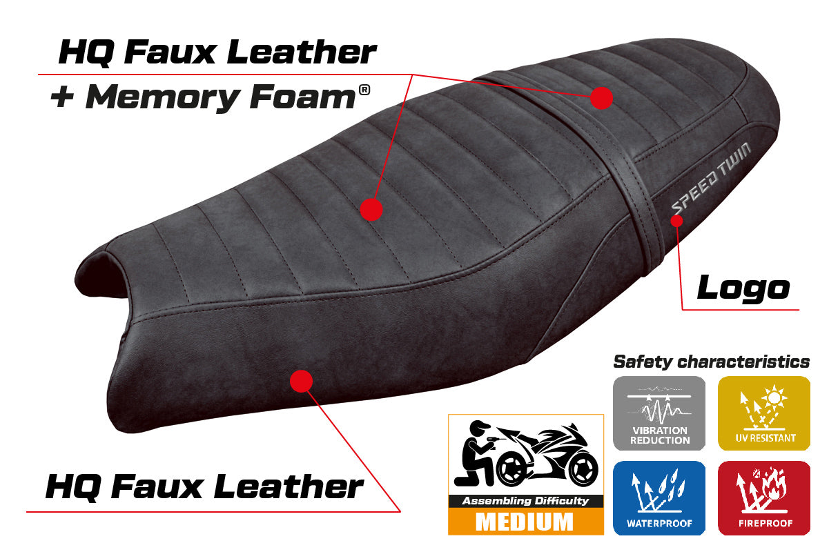 Triumph Speed Twin 900 2019-2025 Seat Cover Tappezzeria Italia TPZ Comfort in Black