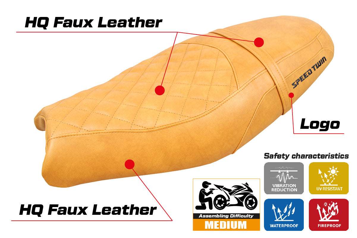 Triumph Speed Twin 900 2019-2025 Seat Cover Tappezzeria Italia TPZ in Camel SE