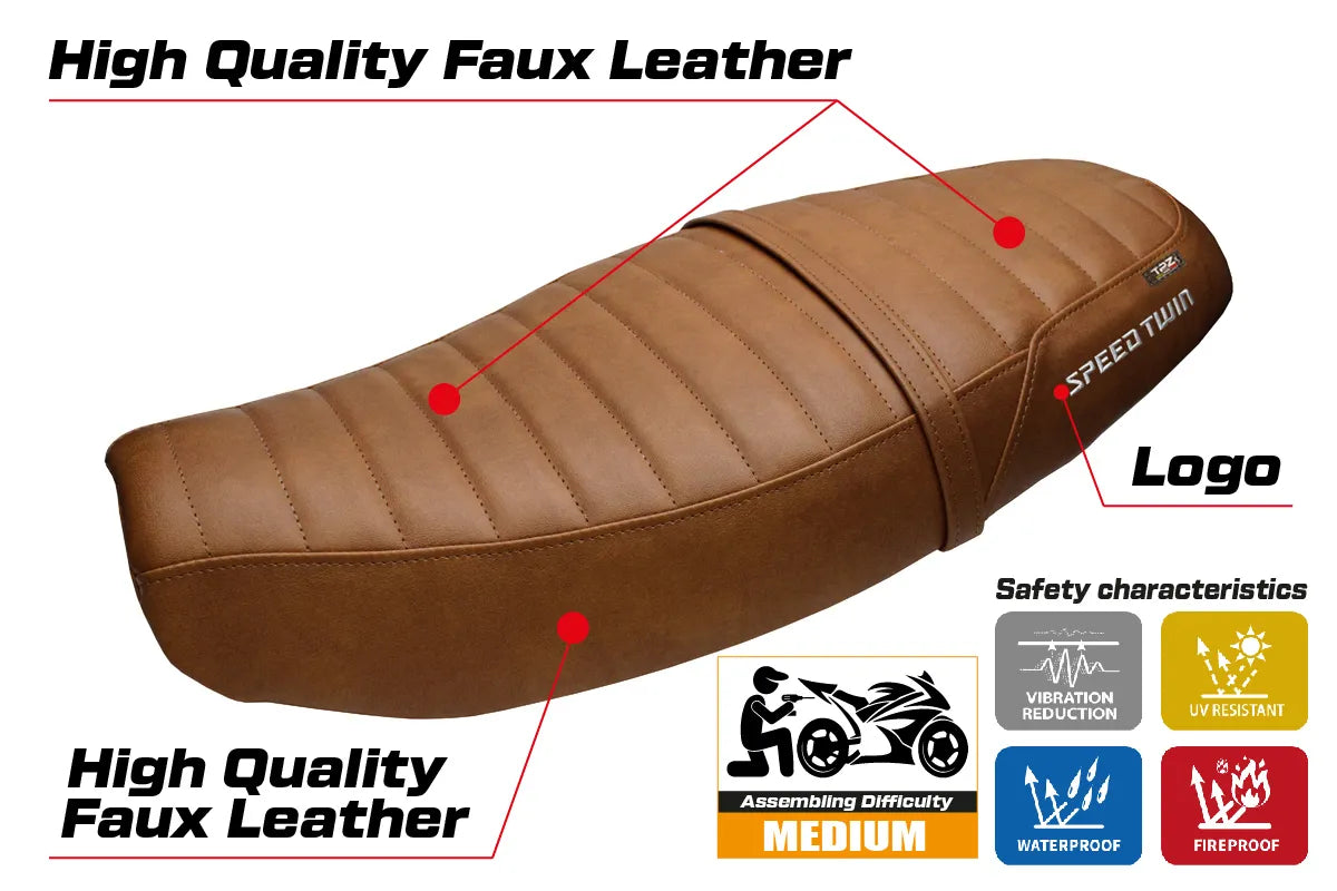 Triumph Speed Twin 1200 2019-2026 Seat Cover TPZ Italia Brown SE