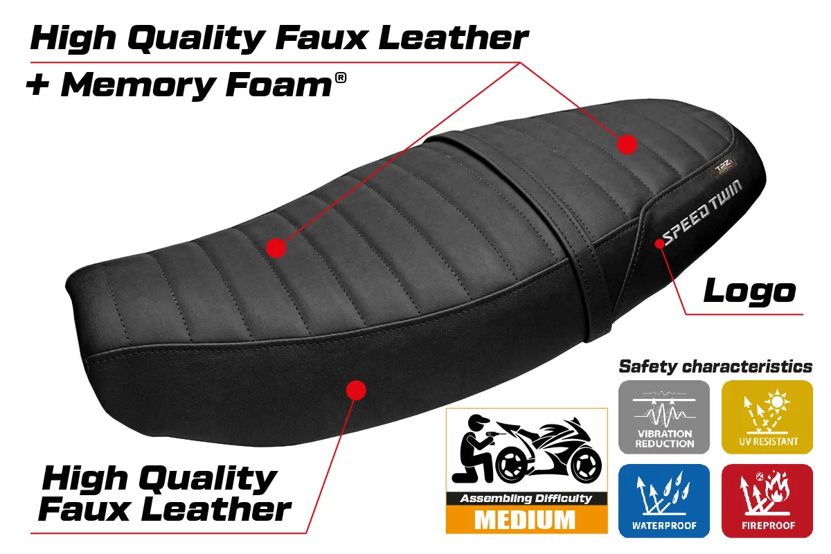 Triumph Speed Twin 1200 2019-2026 Seat Cover TPZ Italia Comfort Black SE