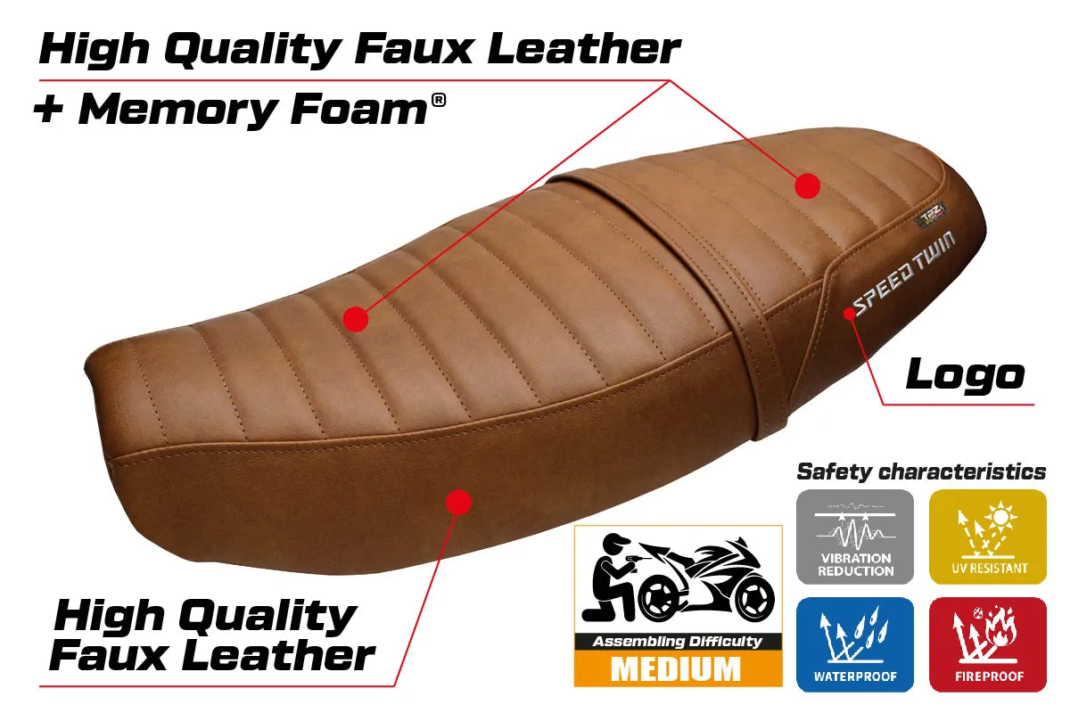 Triumph Speed Twin 1200 2019-2026 Seat Cover TPZ Italia Comfort Brown SE