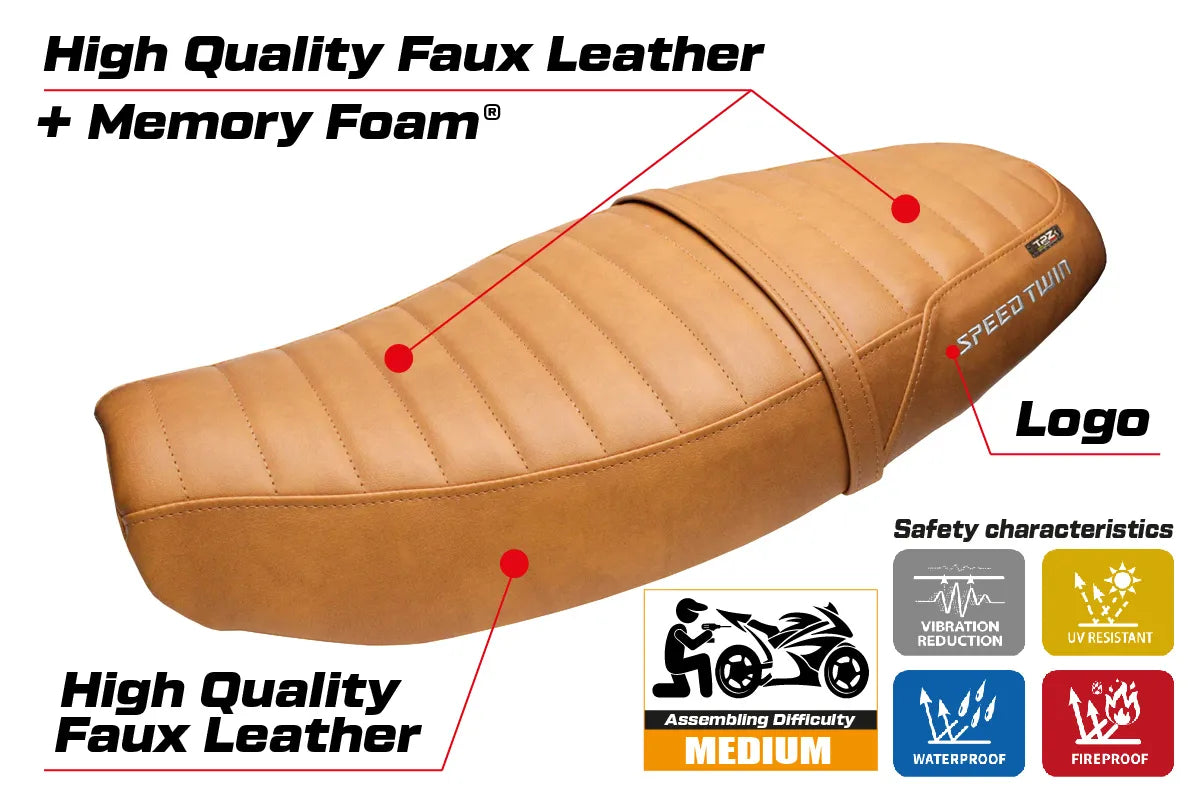 Triumph Speed Twin 1200 2019-2026 Seat Cover TPZ Italia Comfort Camel SE