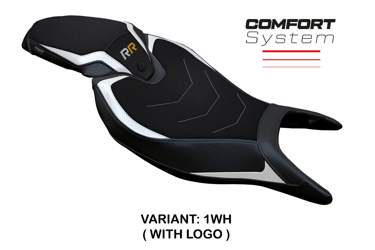 Triumph Speed Triple 1200 RR 2022-2025 Seat Cover Tappezzeria Italia TPZ Comfort in White and Black