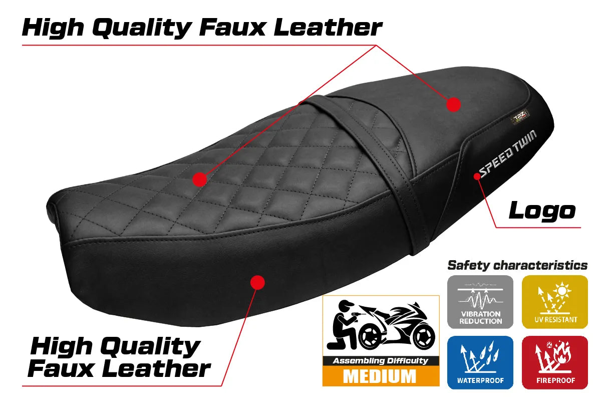 Triumph Speed Twin 1200 2019-2026 Seat Cover TPZ Italia Black