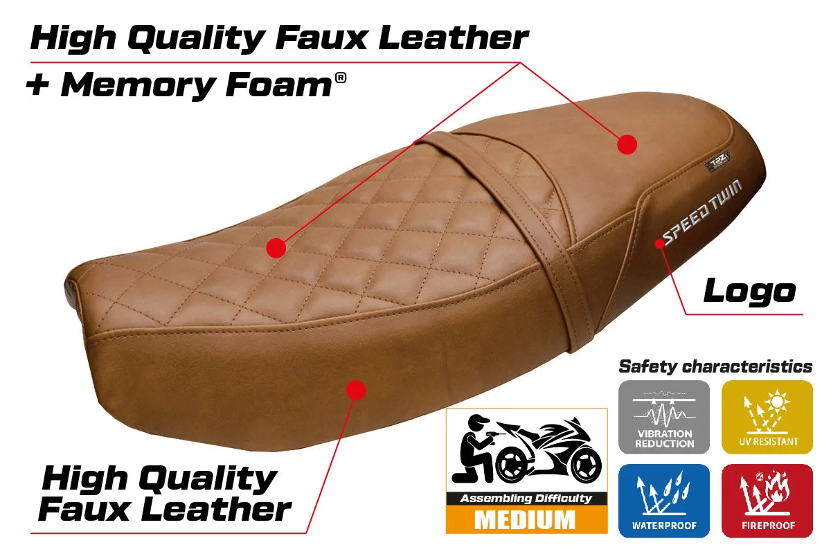 Triumph Speed Twin 1200 2019-2026 Seat Cover TPZ Italia Comfort Brown