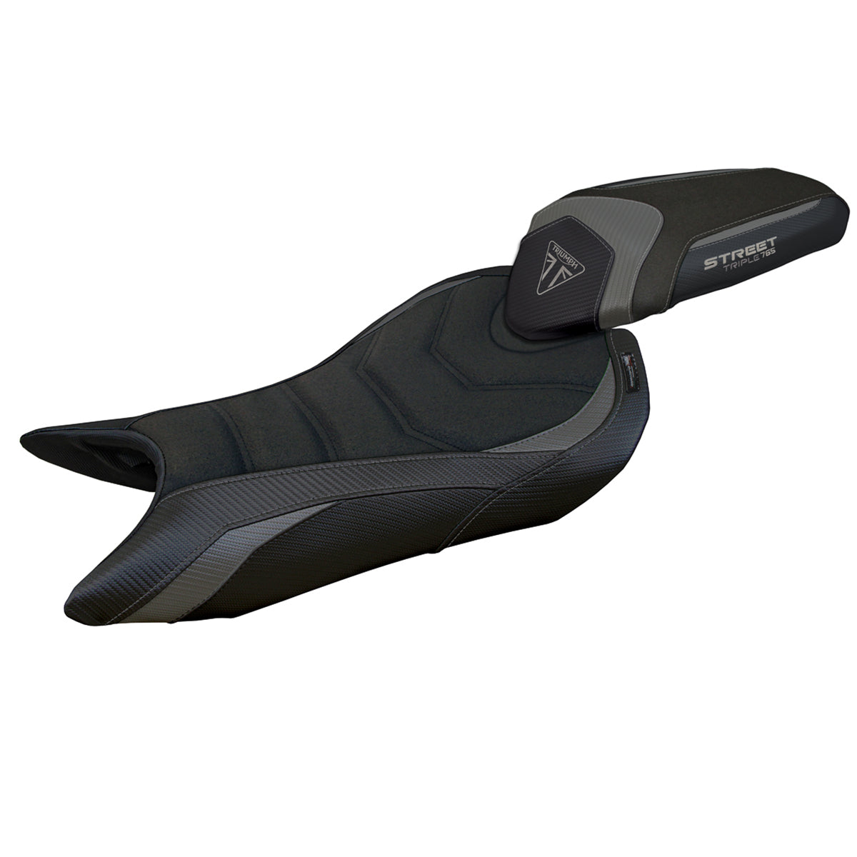Triumph Street Triple 765 2023-2025 Seat Cover Tappezzeria Italia TPZ Ultragrip in Grey and Black