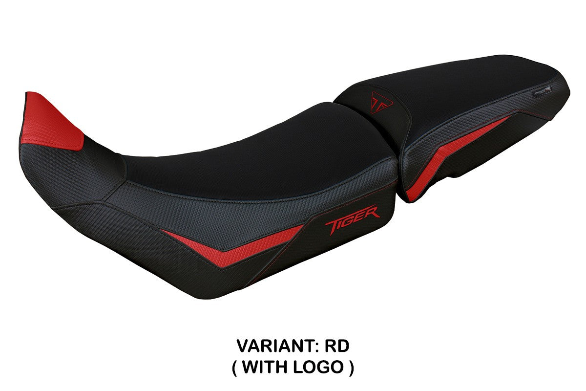Funda de asiento para Triumph Tiger 850 Sport 2021-2025 Tappezzeria Italia TPZ Rojo Negro