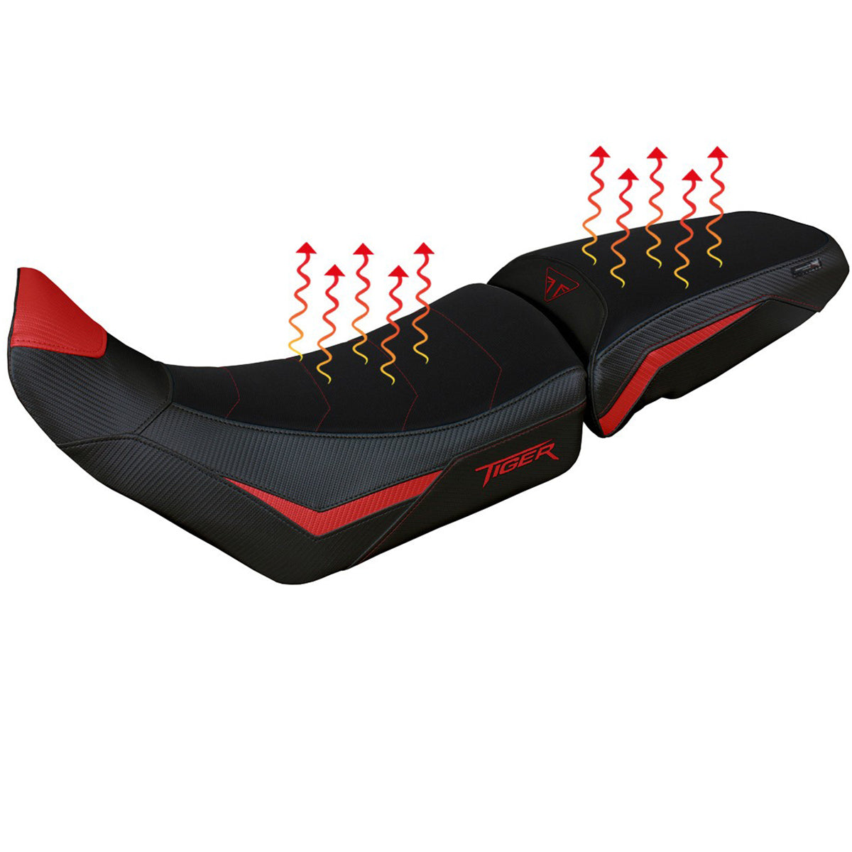 Funda de asiento para Triumph Tiger 850 Sport 2021-2025 Tappezzeria Italia TPZ Calefacción Comfort Rojo