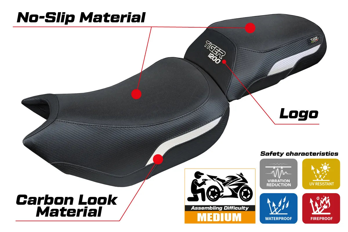 Triumph Tiger 1200 2022-2026 Seat Cover TPZ Italia White Black