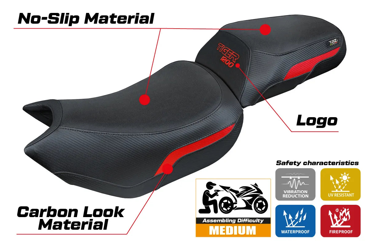 Triumph Tiger 1200 2022-2026 Seat Cover TPZ Italia Red Black