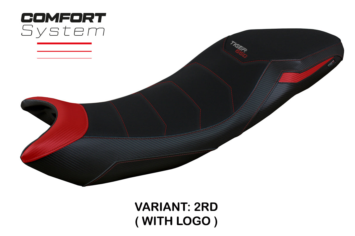 Triumph Tiger 660 2021-2025 Seat Cover Tappezzeria Italia TPZ Comfort in Red and Black