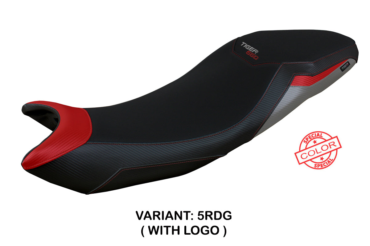 Triumph Tiger 660 2021-2025 Seat Cover Tappezzeria Italia TPZ in Red Grey and Black
