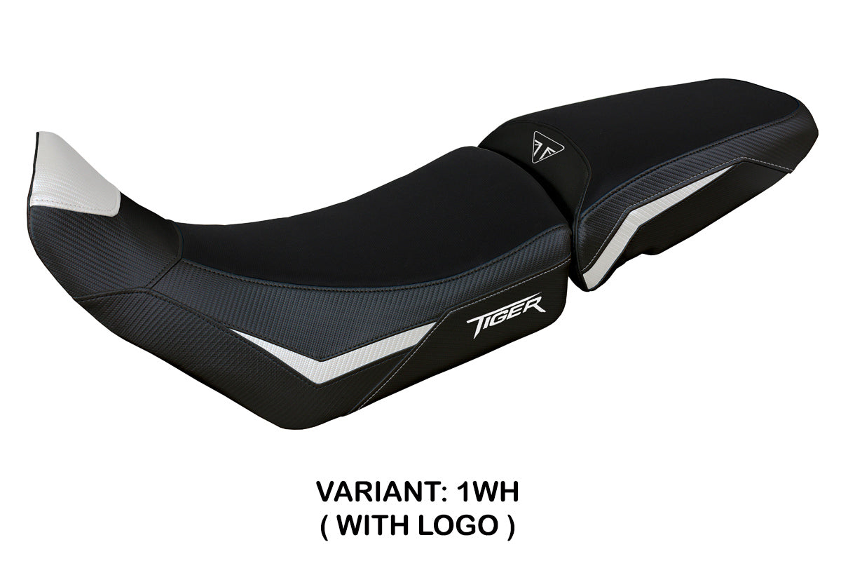 Triumph Tiger 900 2020-2023 Seat Cover Tappezzeria Italia TPZ in White and Black