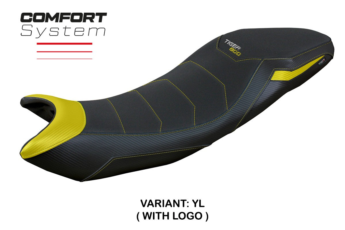 Funda de asiento para Triumph Tiger Sport 800 2025 Tappezzeria Italia TPZ Comfort Amarillo Negro