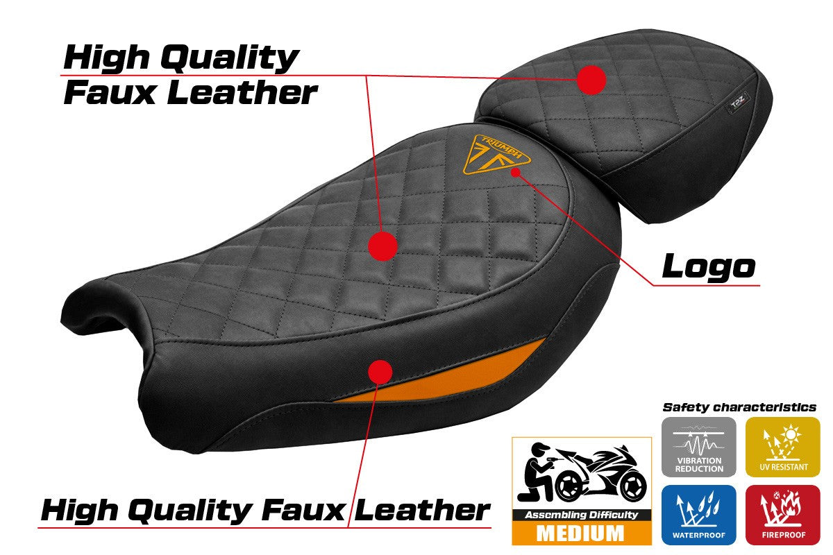 Triumph Scrambler 400X / 400XC 2024-2026 Seat Cover TPZ Italia Orange Black