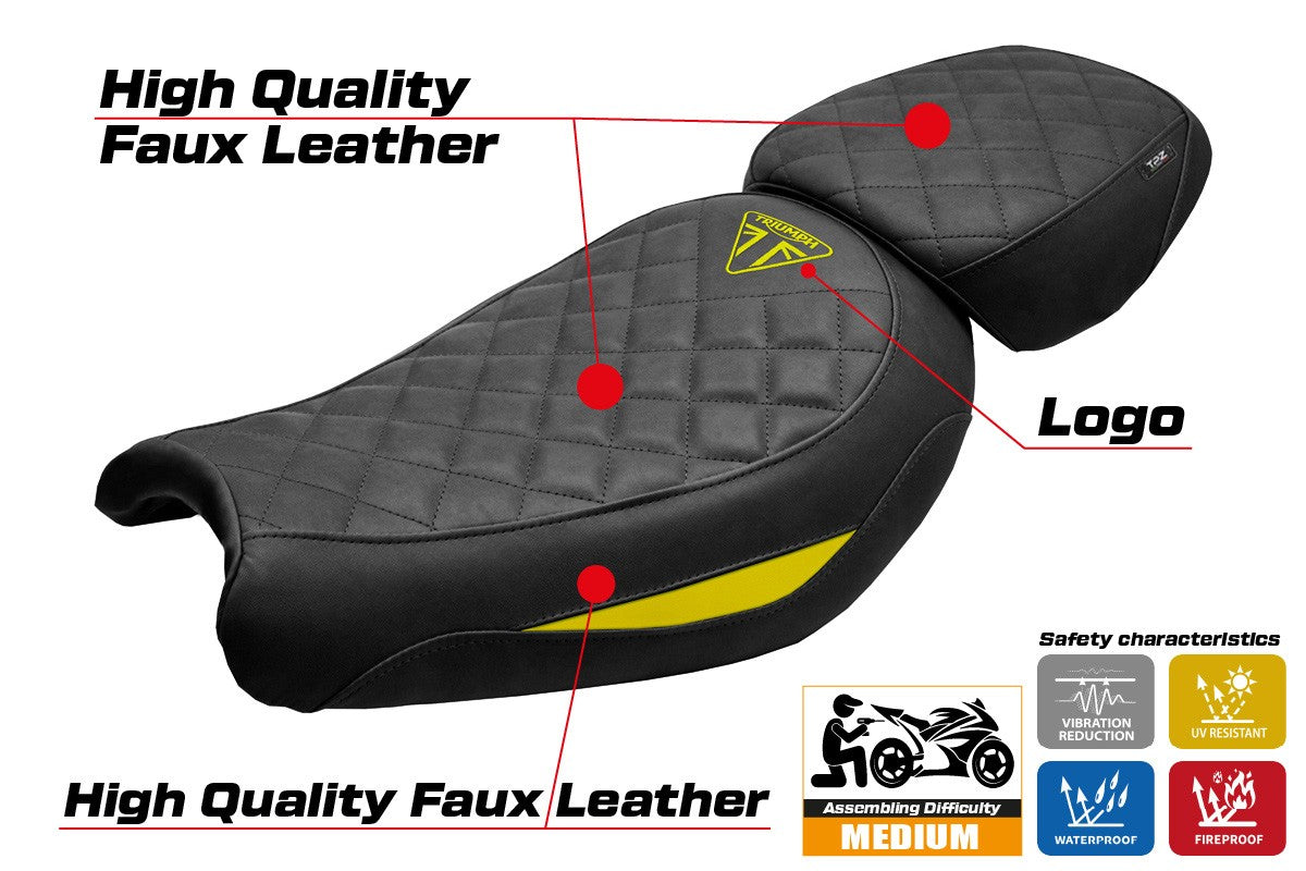 Triumph Scrambler 400X / 400XC 2024-2026 Seat Cover TPZ Italia Yellow Black
