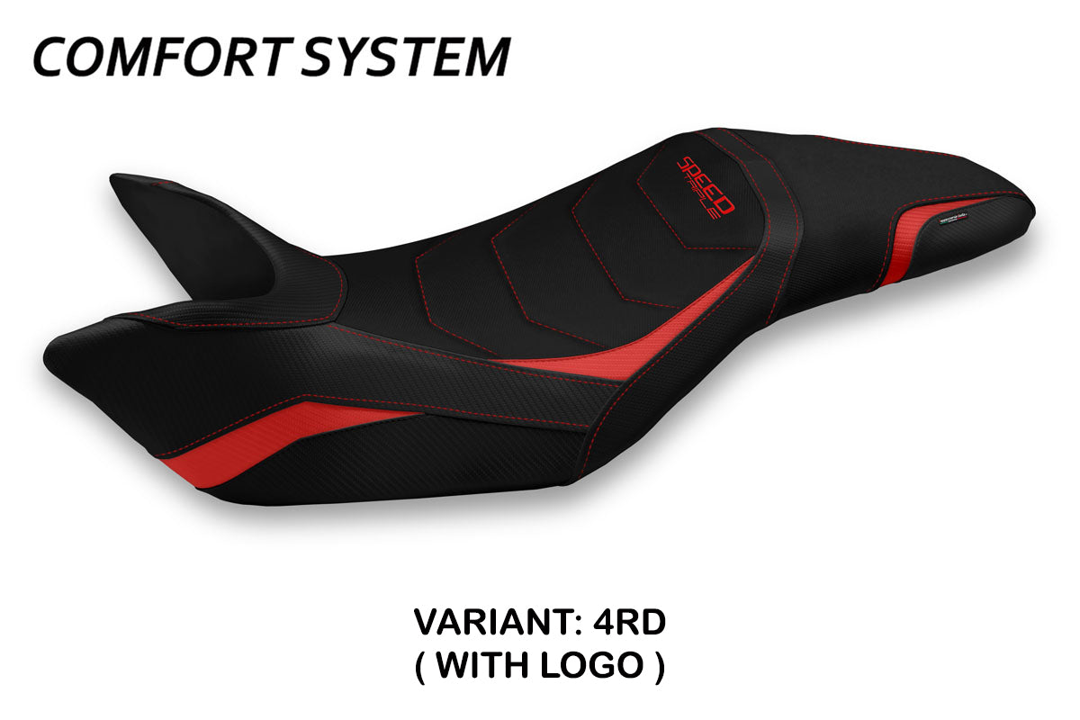 Funda de asiento para Triumph Speed Triple 2011-2015 Tappezzeria Italia TPZ Comfort en rojo