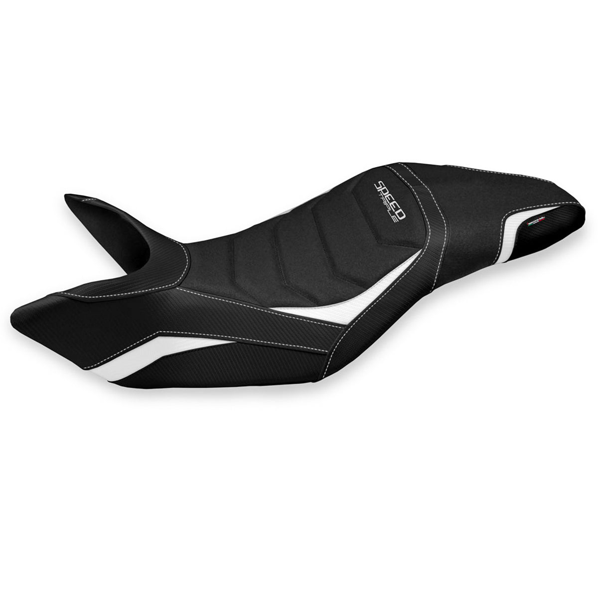 Funda de asiento para Triumph Speed Triple 2011-2015 Tappezzeria Italia TPZ Ultragrip en blanco