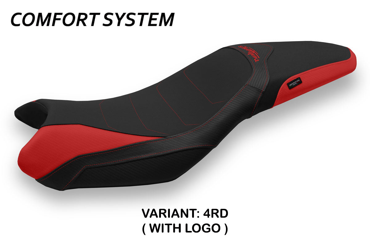 Funda de asiento Tappezzeria Italia TPZ Comfort en rojo para Triumph Street Triple 675 2013-2016