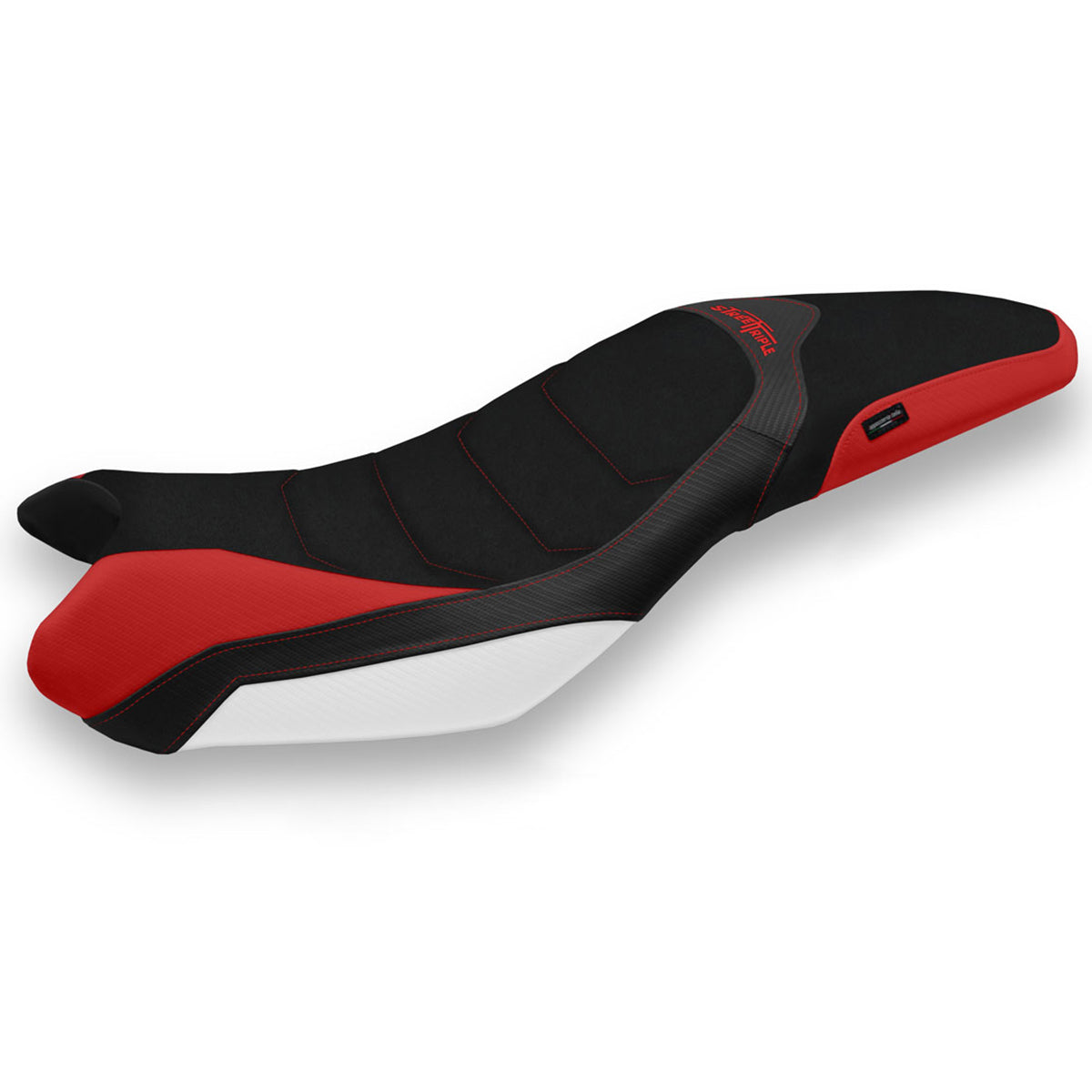Triumph Street Triple 675 2013-2016 Seat Cover Tappezzeria Italia TPZ Ultragrip in Red and White