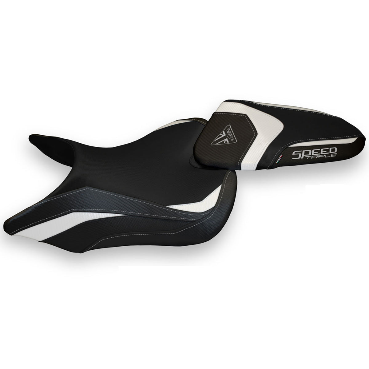 Triumph Speed Triple 2016-2021 Seat Cover Tappezzeria Italia TPZ in White Black