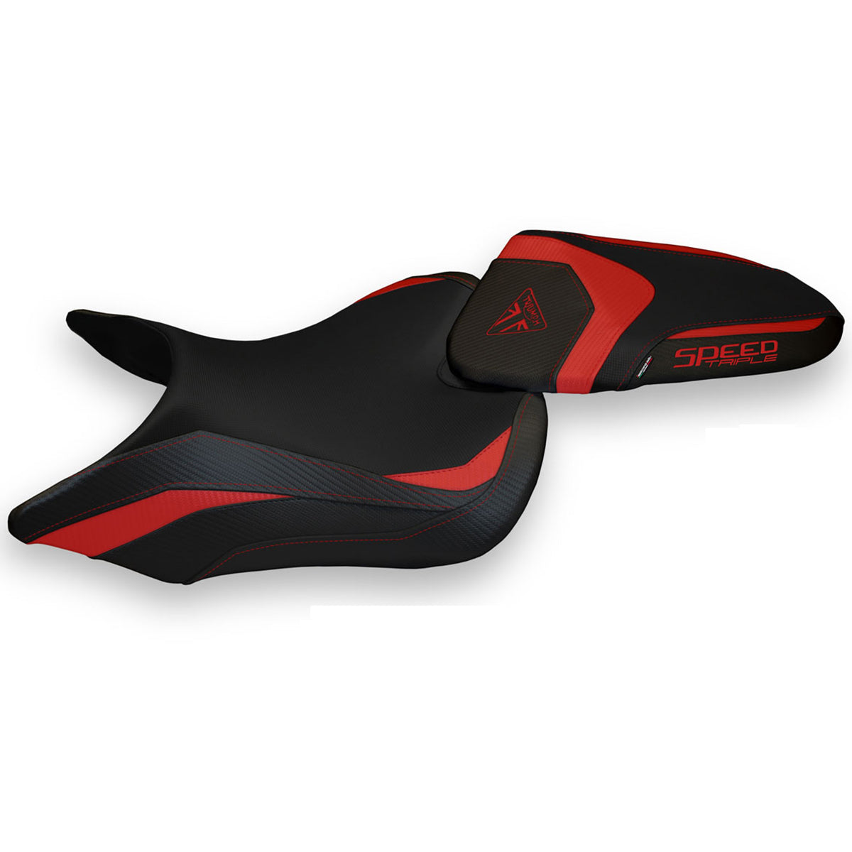Triumph Speed Triple 2016-2021 Seat Cover Tappezzeria Italia TPZ in Red and Black