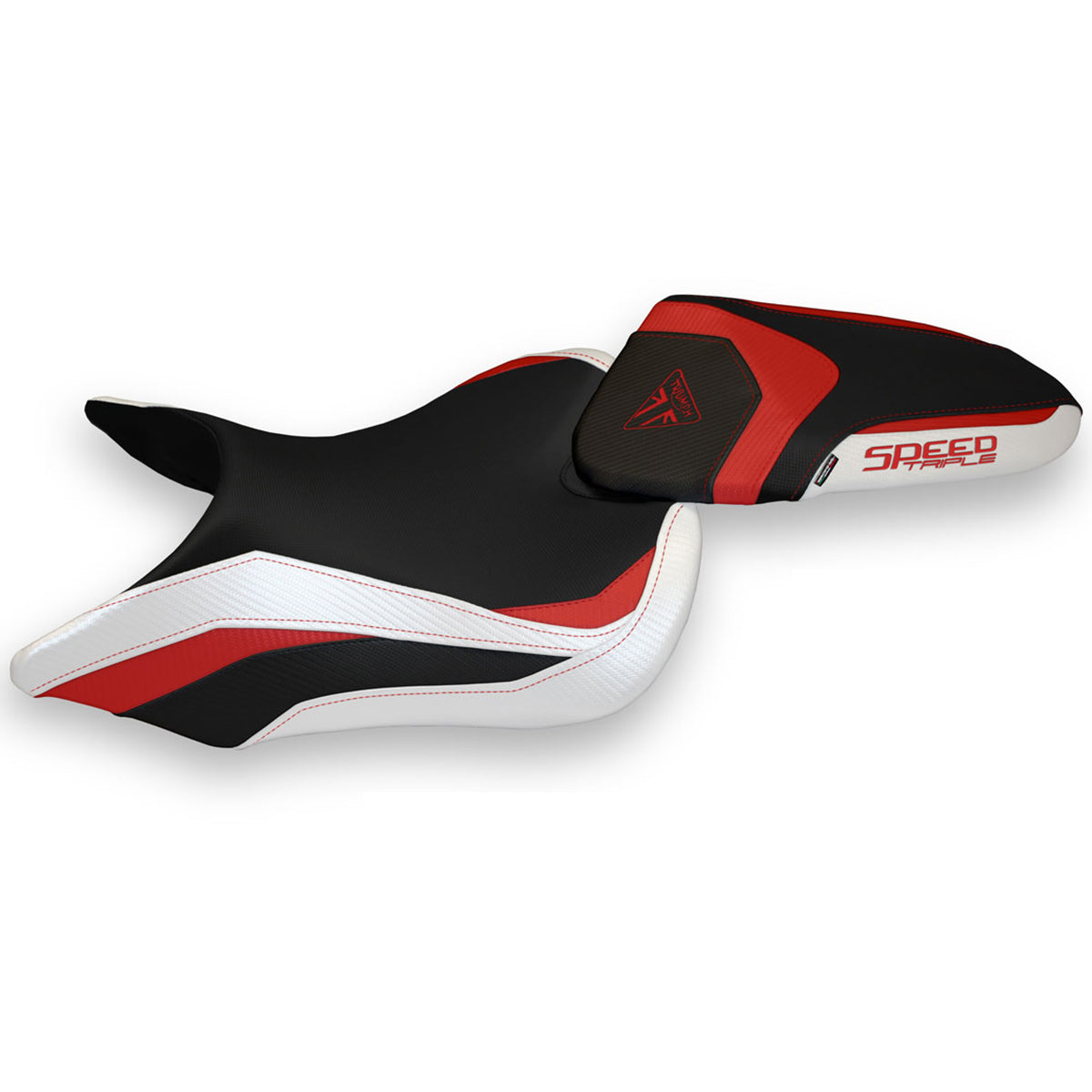 Triumph Speed Triple 2016-2021 Seat Cover Tappezzeria Italia TPZ in Red White
