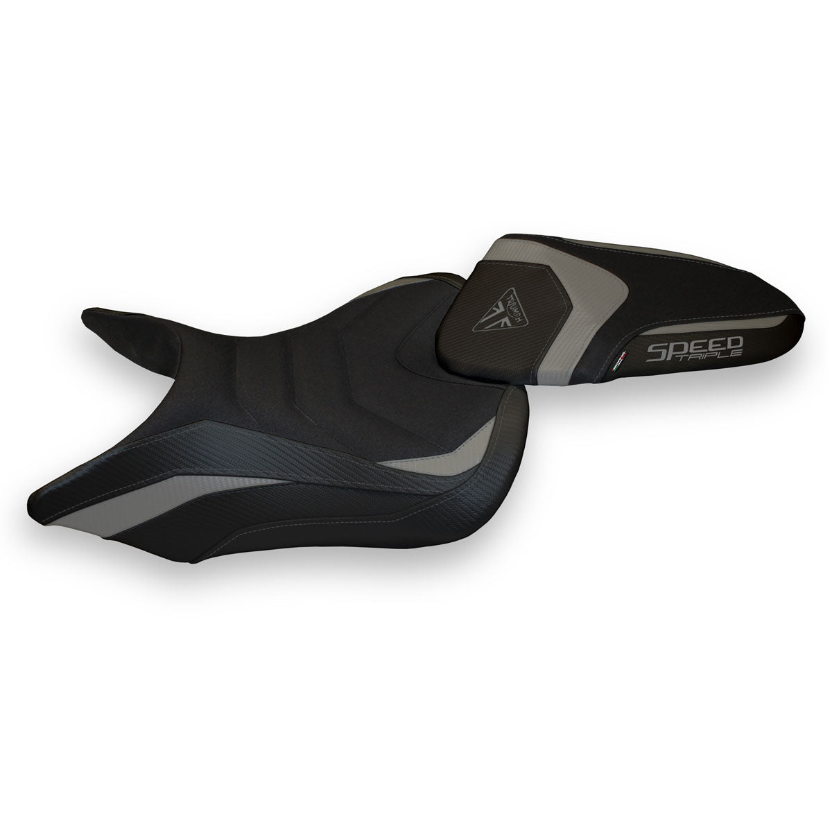 Funda de asiento Tappezzeria Italia TPZ Ultragrip para Triumph Speed Triple 2016-2021 en gris