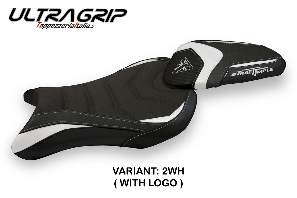 Triumph Street Triple 765 2017-2022 Seat Cover Tappezzeria Italia TPZ Ultragrip in White