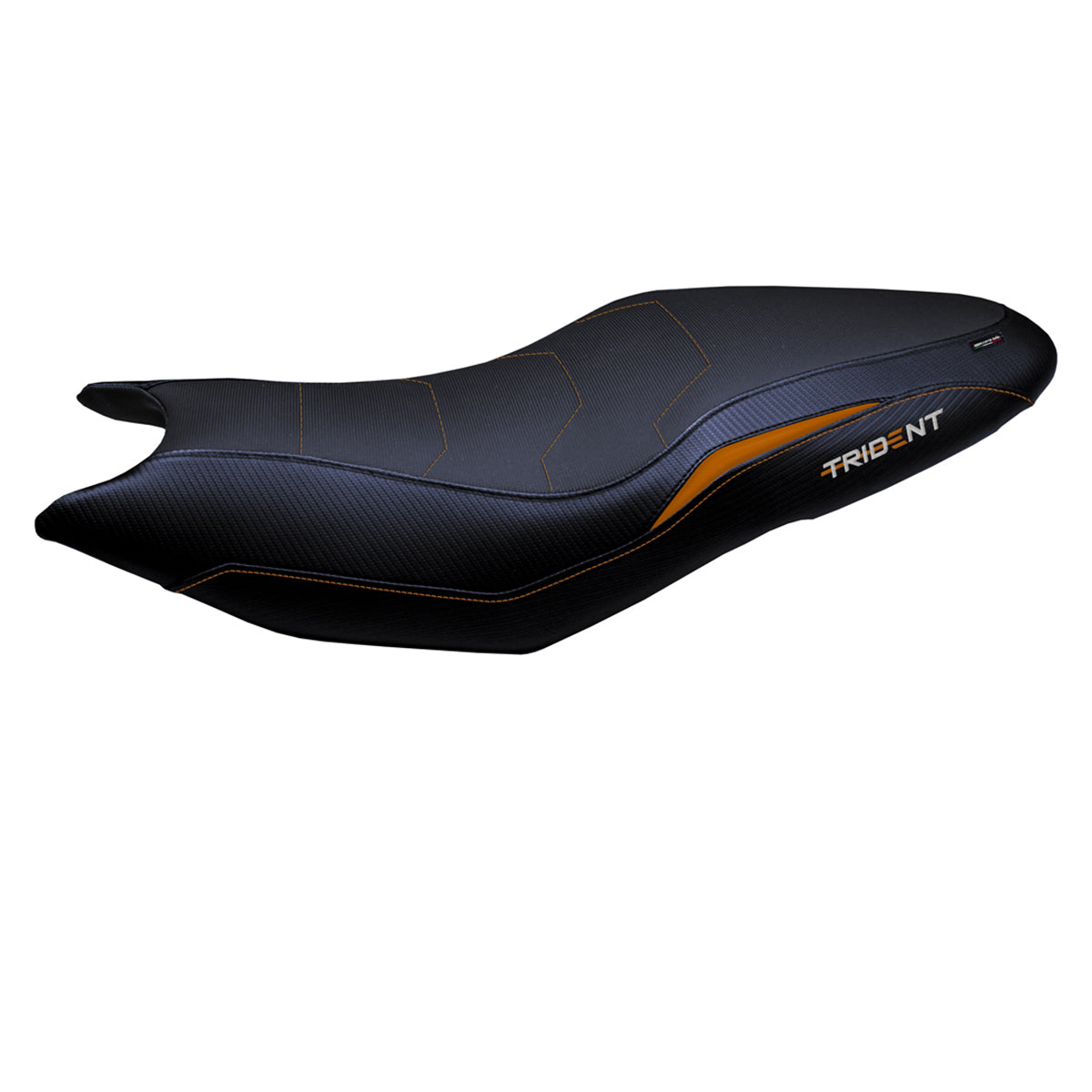 Funda de asiento para Triumph Trident 660 2021-2025 Tappezzeria Italia TPZ Comfort en naranja y negro